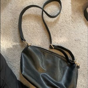 Black leather cross body bag
